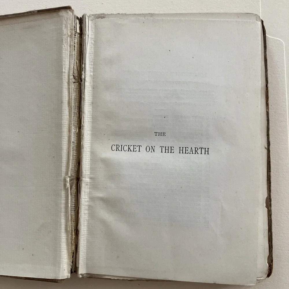 RARE 1887 Charles Dickens Cricket on Hearth Antique Hardcover Book Illustrated